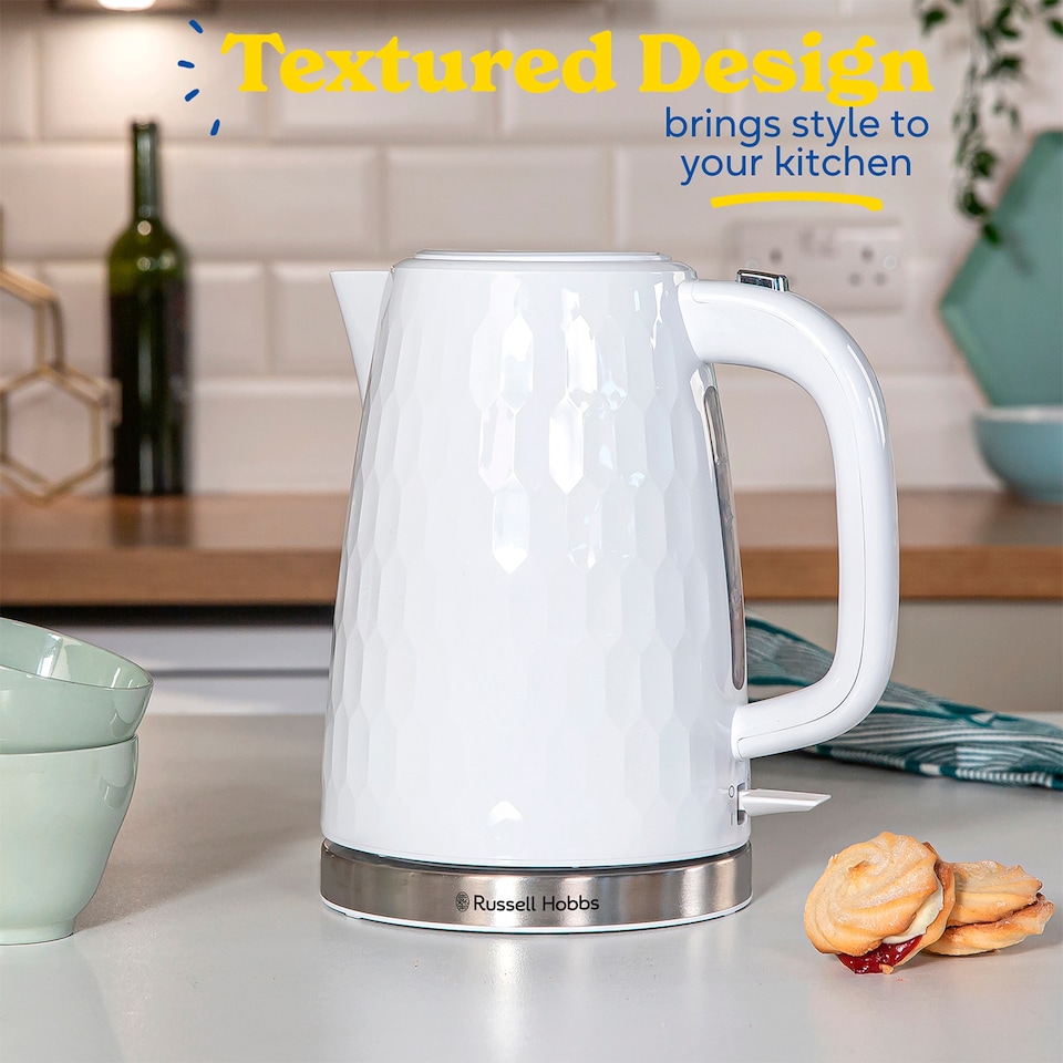 image 1 of Russell Hobbs Honeycomb Kettle - White