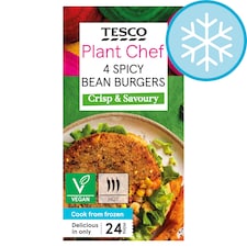 Tesco Plant Chef 4 Spicy Bean Burgers 454G