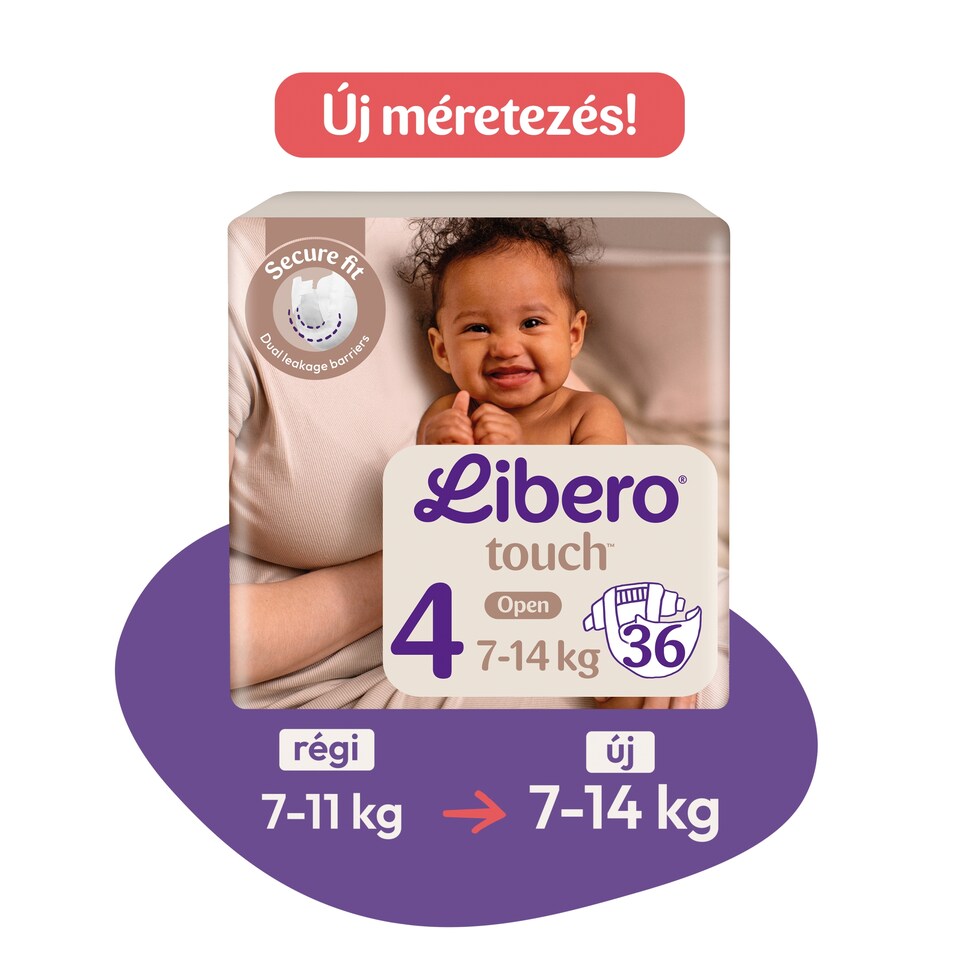 Libero Touch pelenka, méret: 4, 7-14 kg, 36 db  1. kép