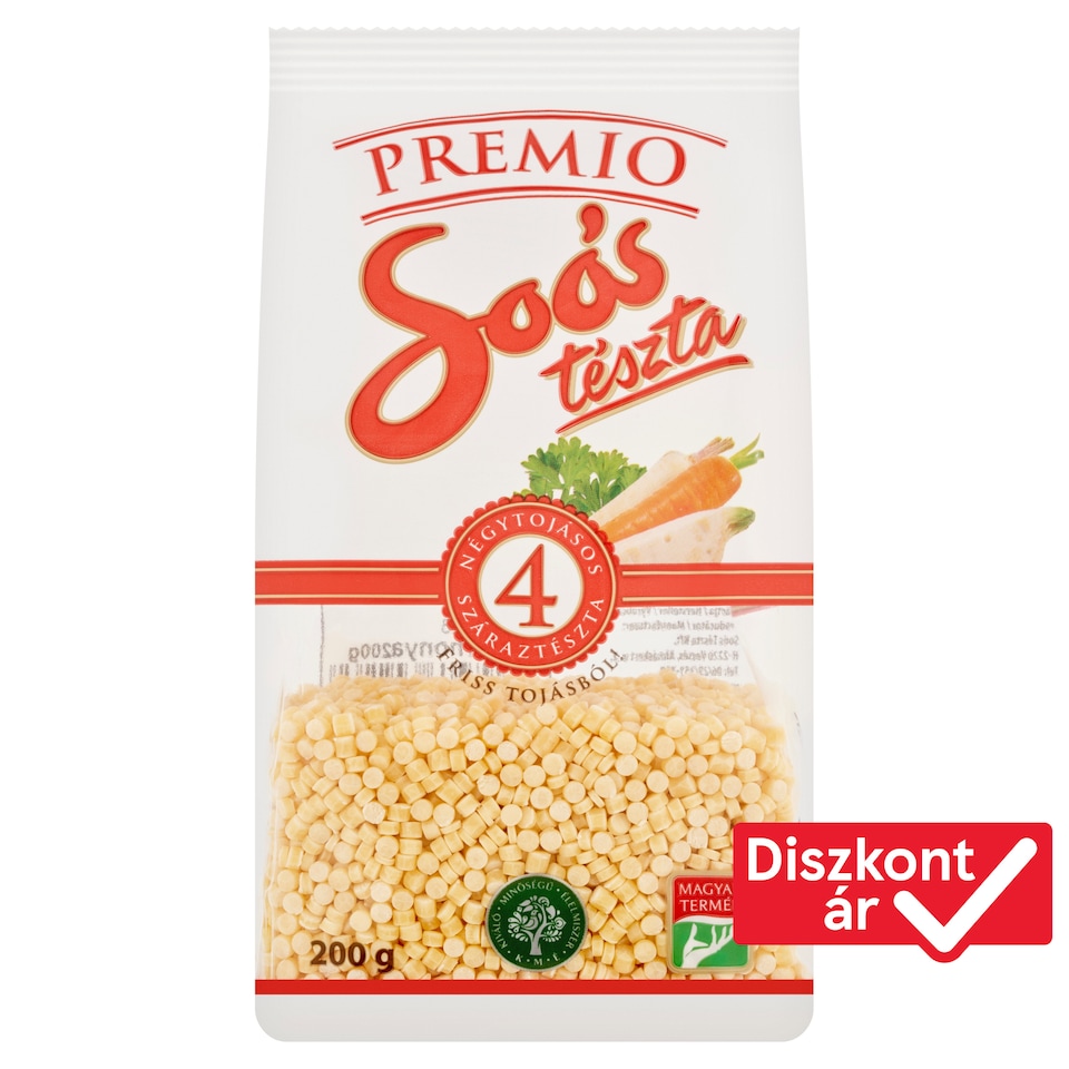 Soós Premio gépi tarhonya négytojásos száraztészta 200 g