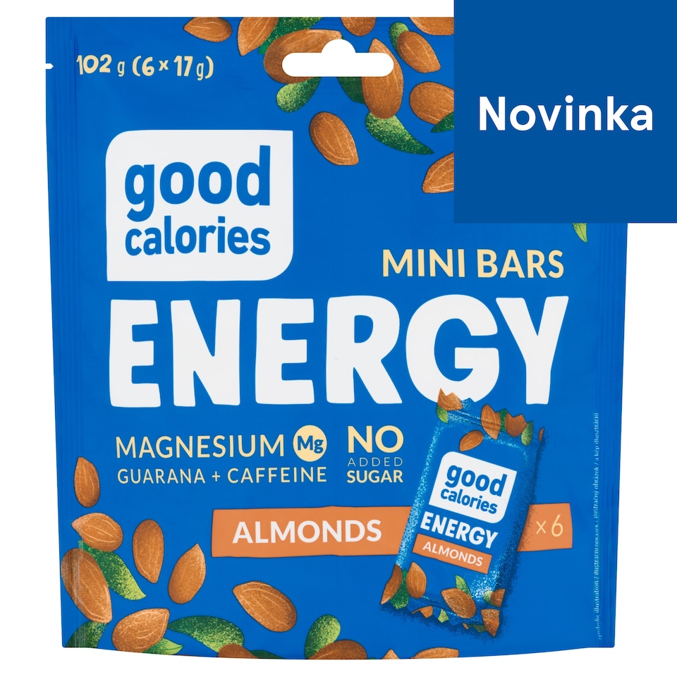 obrázok 1 z Good Calories Energy ovocno-orieškové tyčinky s guaranou a ženšenom 6 x 17 g (102 g)