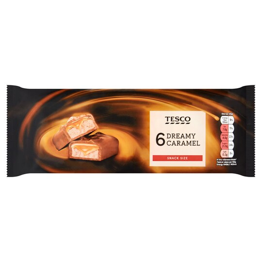 Tesco Dreamy Caramel Bars 6 X 40G Tesco Groceries
