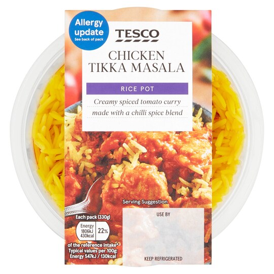 Tesco Chicken Tikka Masala Rice Pot 330G Tesco Groceries