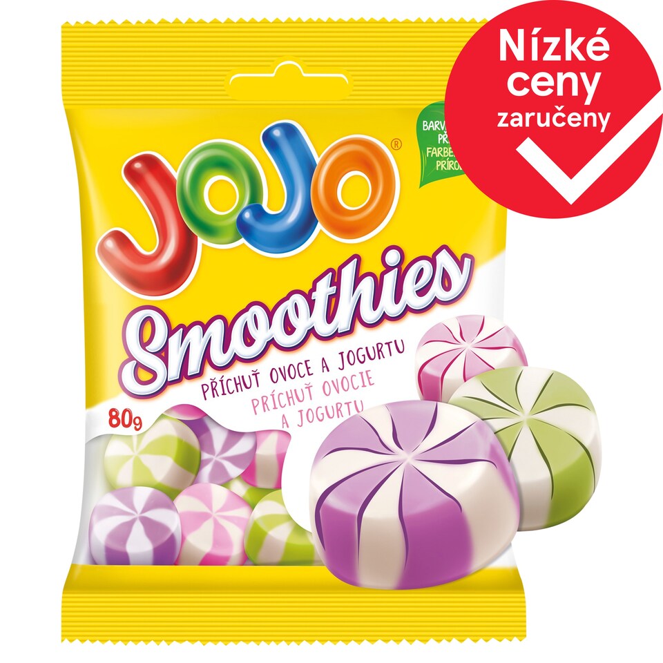 JOJO Smoothies želé bonbóny s jogurtovo-ovocnými příchutěmi 80g