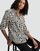 image 1 of F&F Houndstooth Print Collared Blouse in Multi Black White