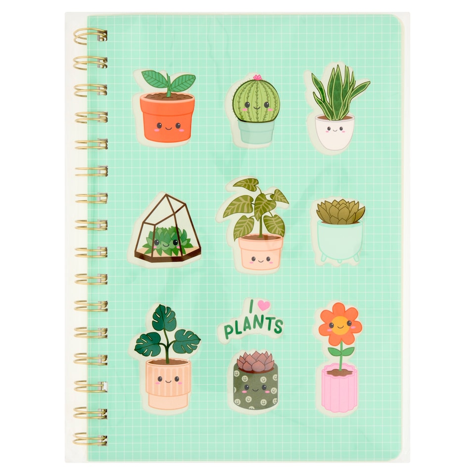 I Love Plants Spiral Notebook A5 60 Sheets