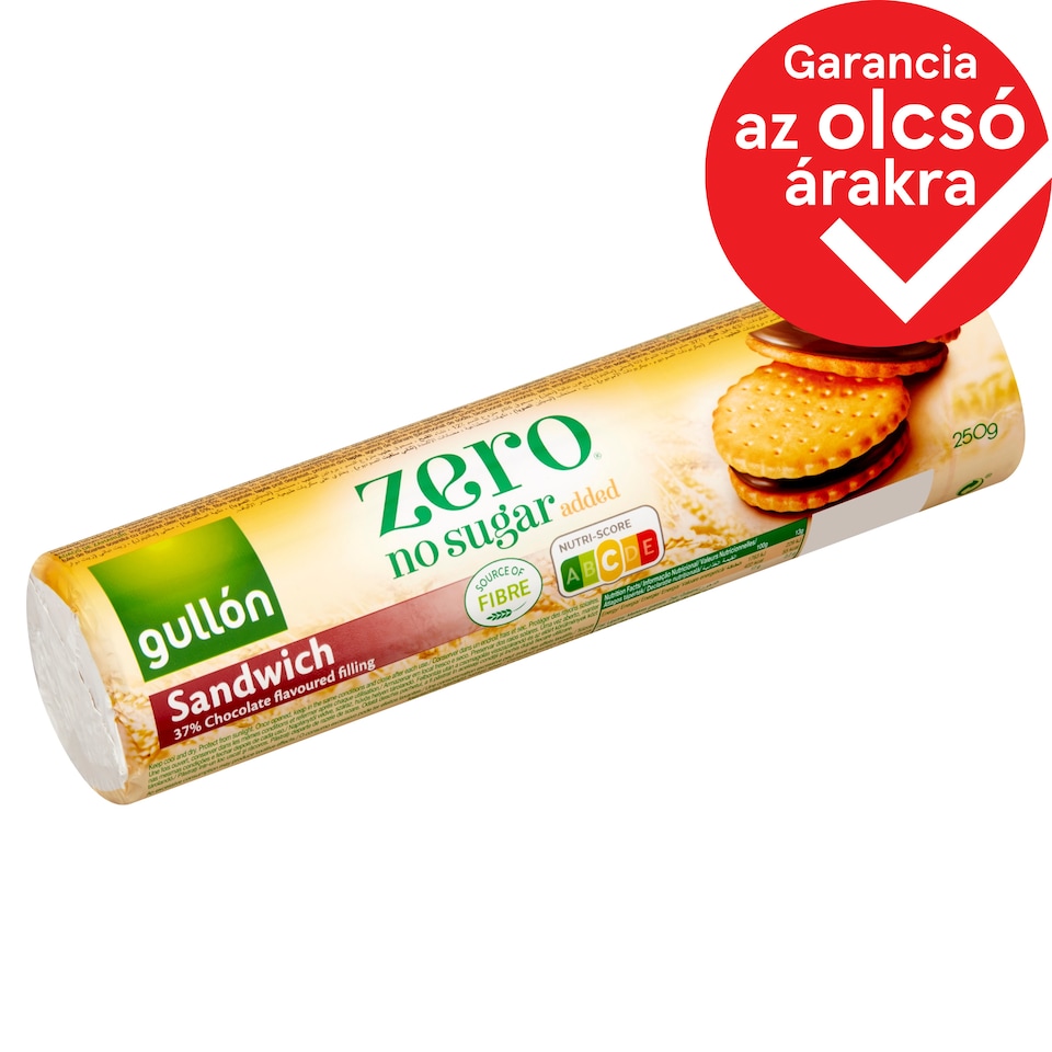 Gullón Zero Biscuit with Chocolate Flavoured Filling, with Sweetener, with No Added Sugars 250 g