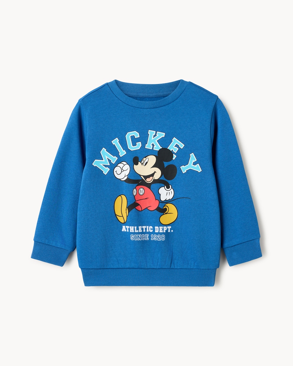 image 1 of Disney Mickey Mouse Cotton Rich Sweatshirt in Blue