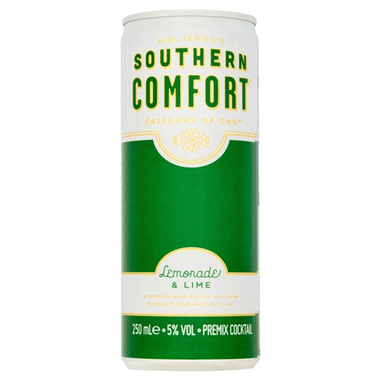 Southern Comfort Lemonade And Lime Can 250Ml Tesco Groceries