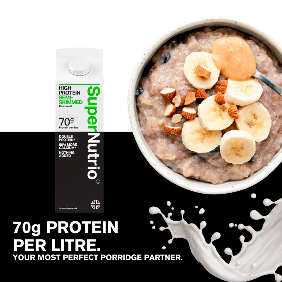 image 1 of SuperNutrio High Protein Fresh Semi Skimmed Milk 1l