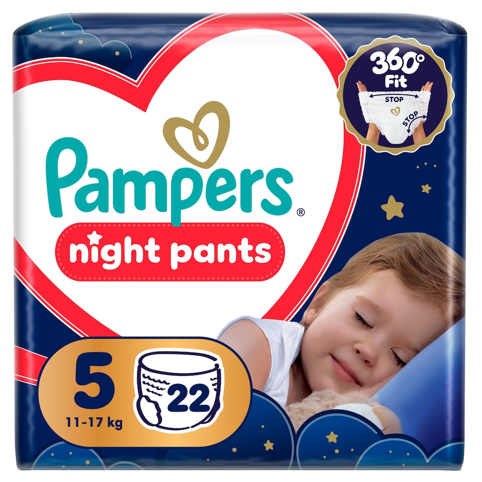 Pampers Night Bugyipelenka, Méret: 5, 22 db Pelenka, 11kg-17kg  1. kép