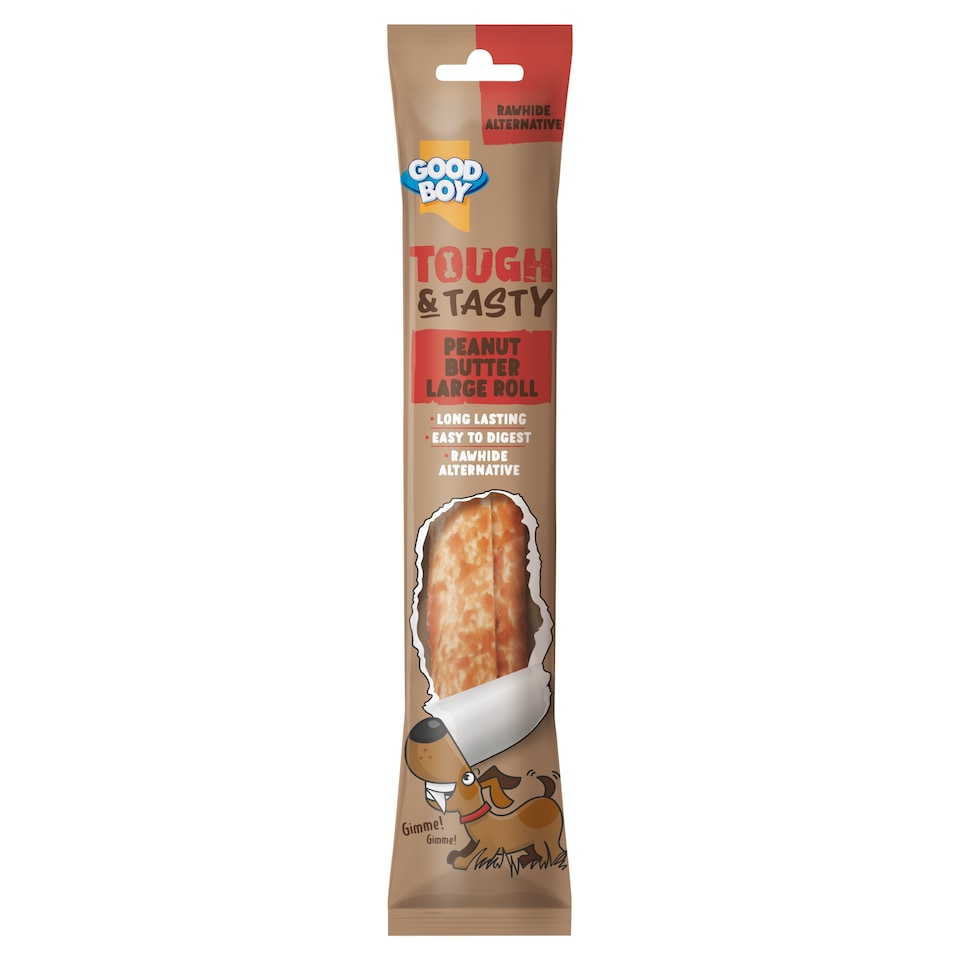Good Boy Tough & Tasty Peanut Butter Roll Dog Chew Treat 80g
