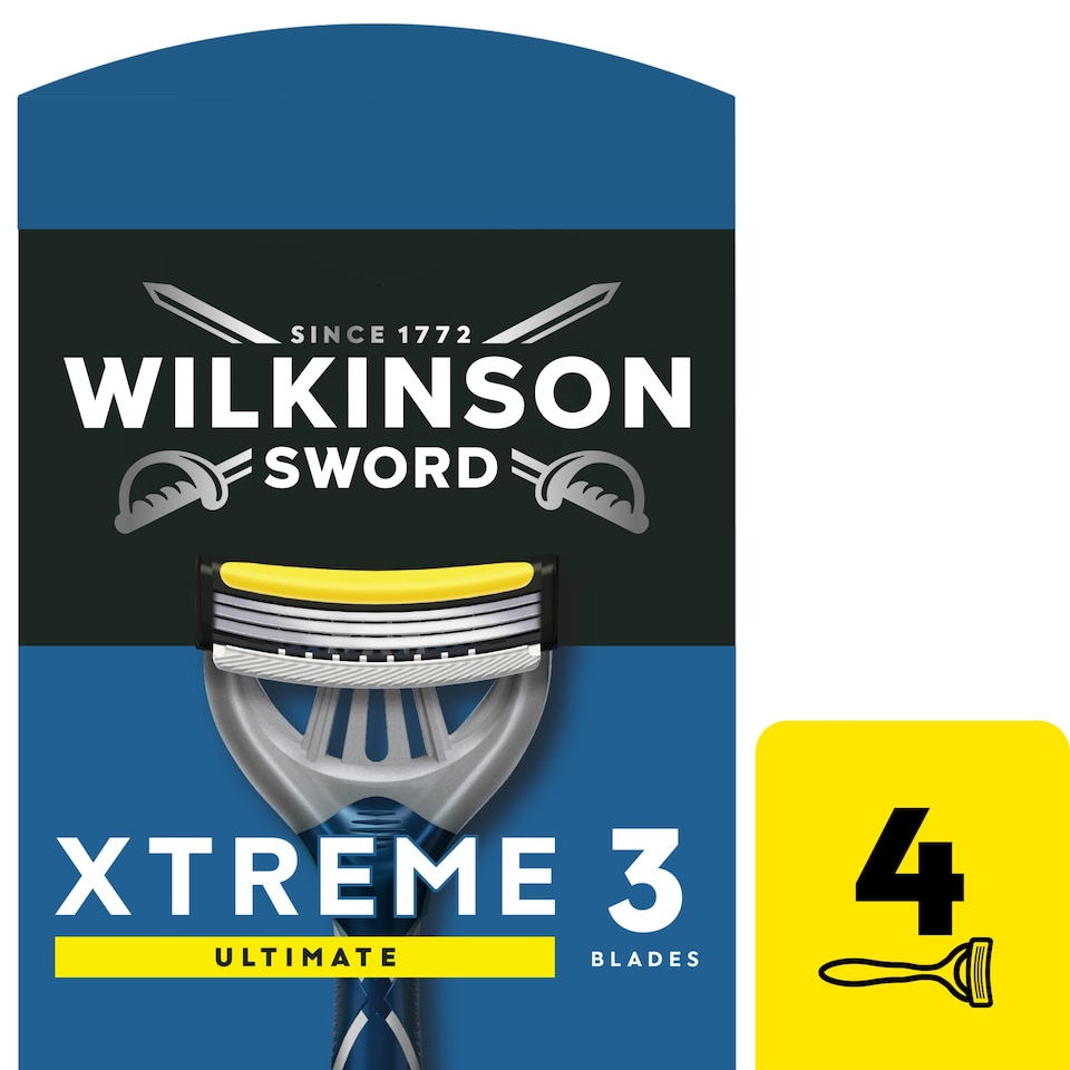 Wilkinson Sword Xtreme 3 Ultimate Men's Disposable Razors x 4