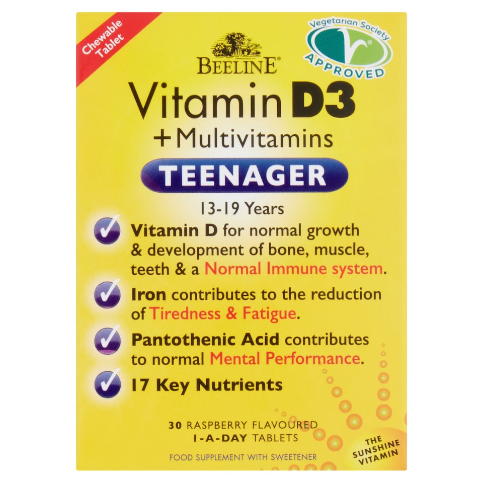 Beeline Teenager Vitamind3 Multi Vitamins Chewable 30 Tablets