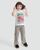 image 2 of F&F Girls 2-Piece Cherry Bestie T-Shirt and Leopard Print Trousers Set in Multi