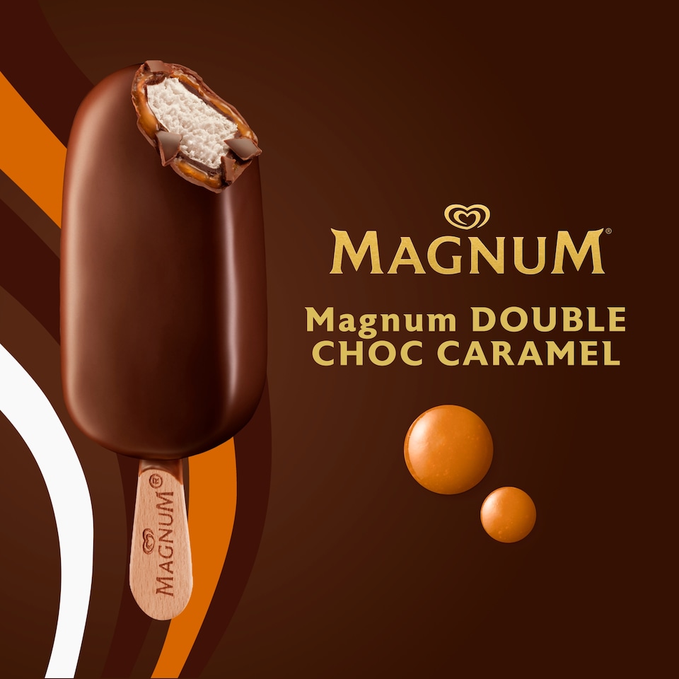 image 1 of Magnum Mini Double Chocolate & Caramel Ice Cream Sticks 6x55ml