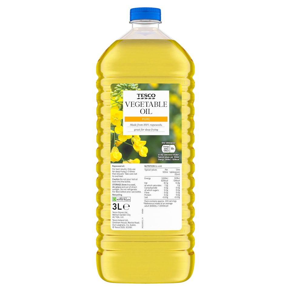 Tesco Pure Vegetable Oil 3L