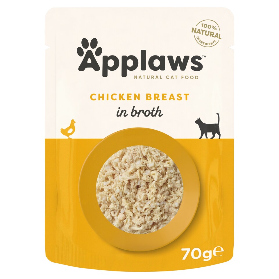 image 1 of Applaws Natural Wet Cat Food Chicken Breast in Broth Pouch 70g