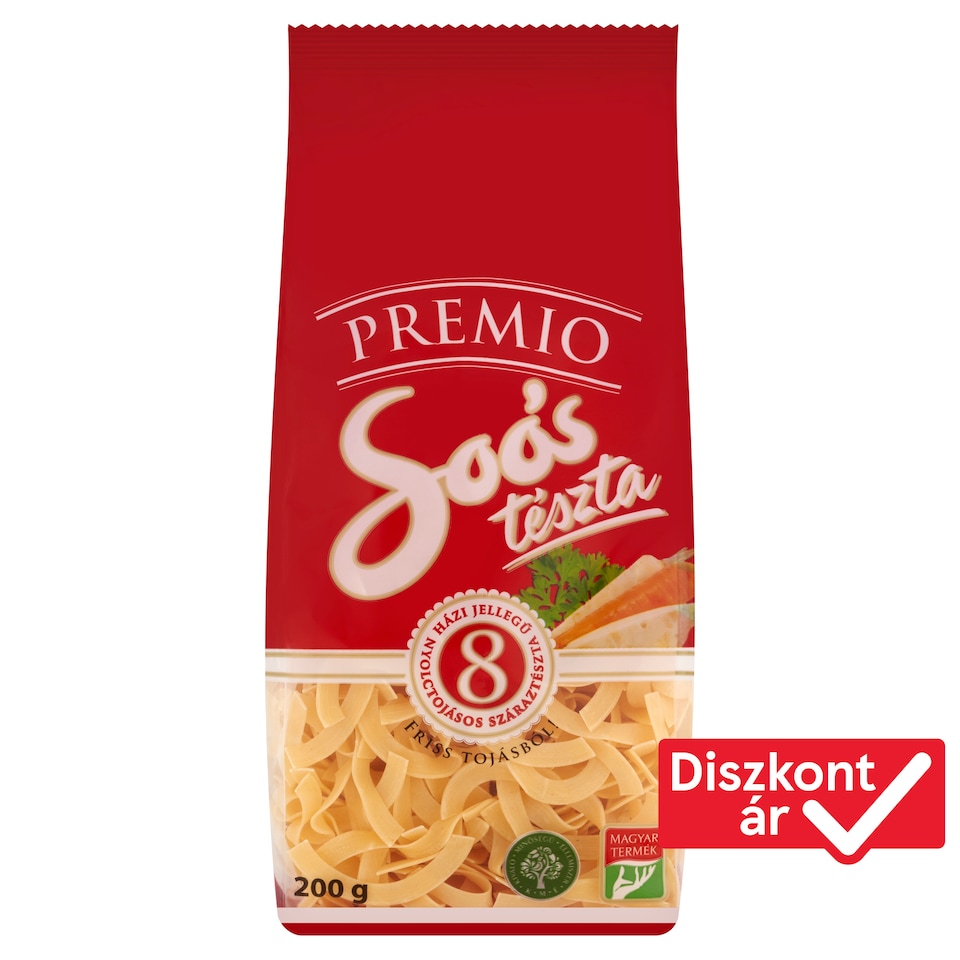 Soós Premio boglyasmetélt házi jellegű nyolctojásos száraztészta 200 g