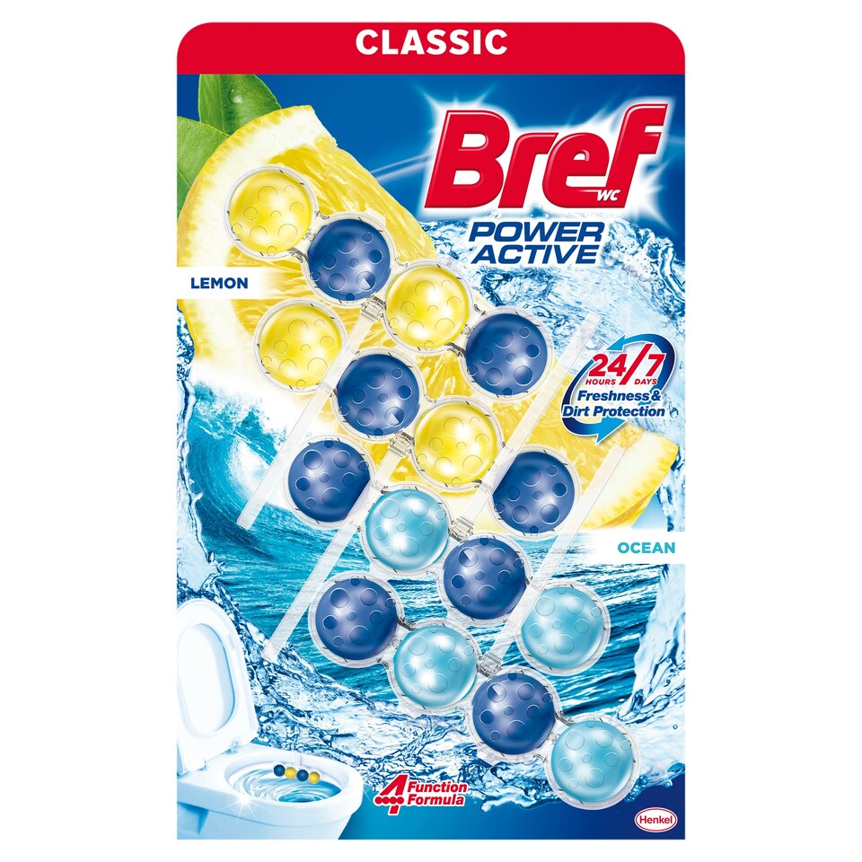 Bref Power Active Lemon/Ocean Toilet Block 4 x 50 g 