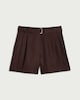 image 4 of The F&F Edit Lyocell Blend Pleated Co-ord Shorts in Chocolate