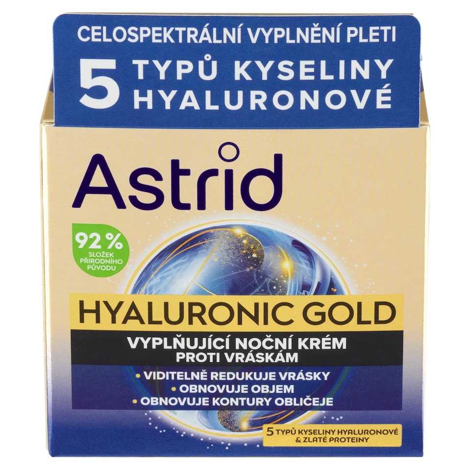 obrázok 1 z Astrid Hyaluronic Gold vyplňujúci nočný krém proti vráskam 50 ml