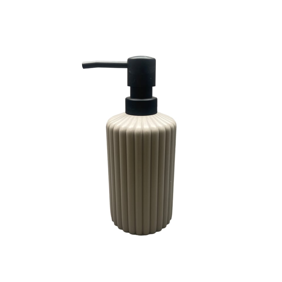 F&F Home Taupe Ribbed Soap Dispenser