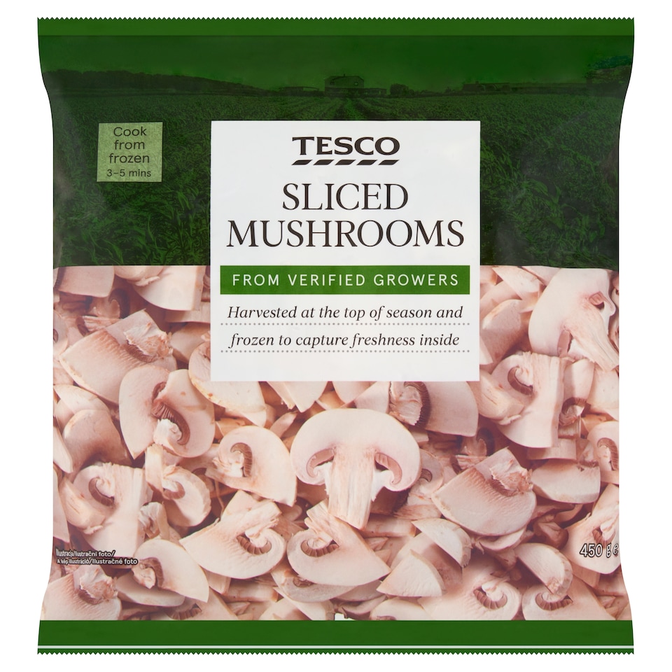Tesco Sliced Mushrooms 450 g