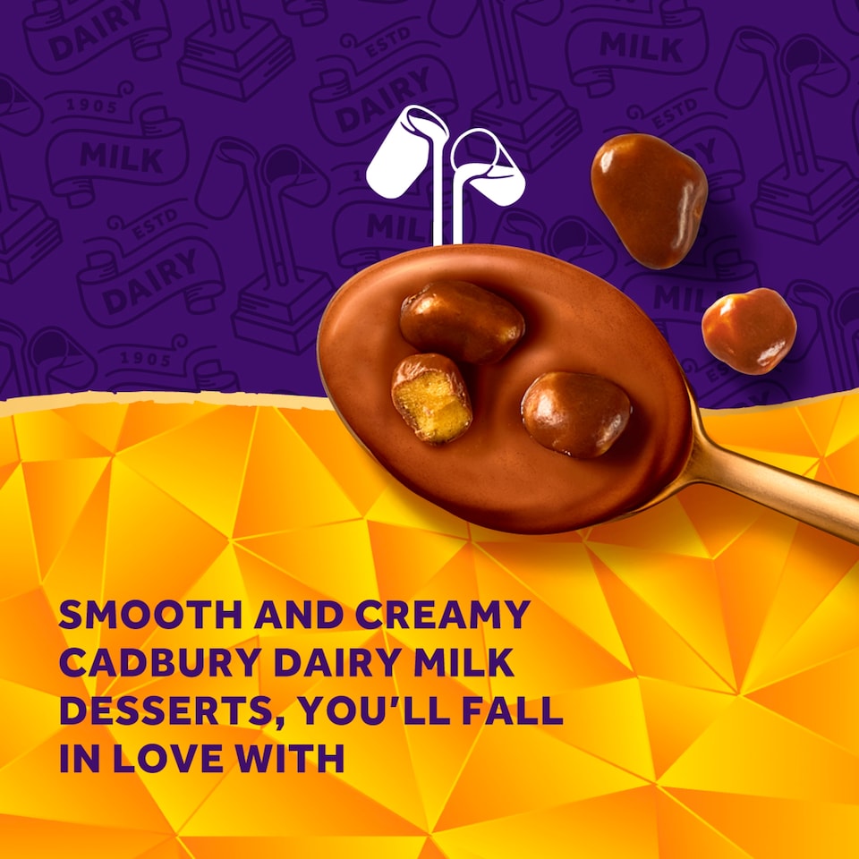 image 1 of Cadbury Dairy Milk Dessert with festive white chocolate pieces 75g