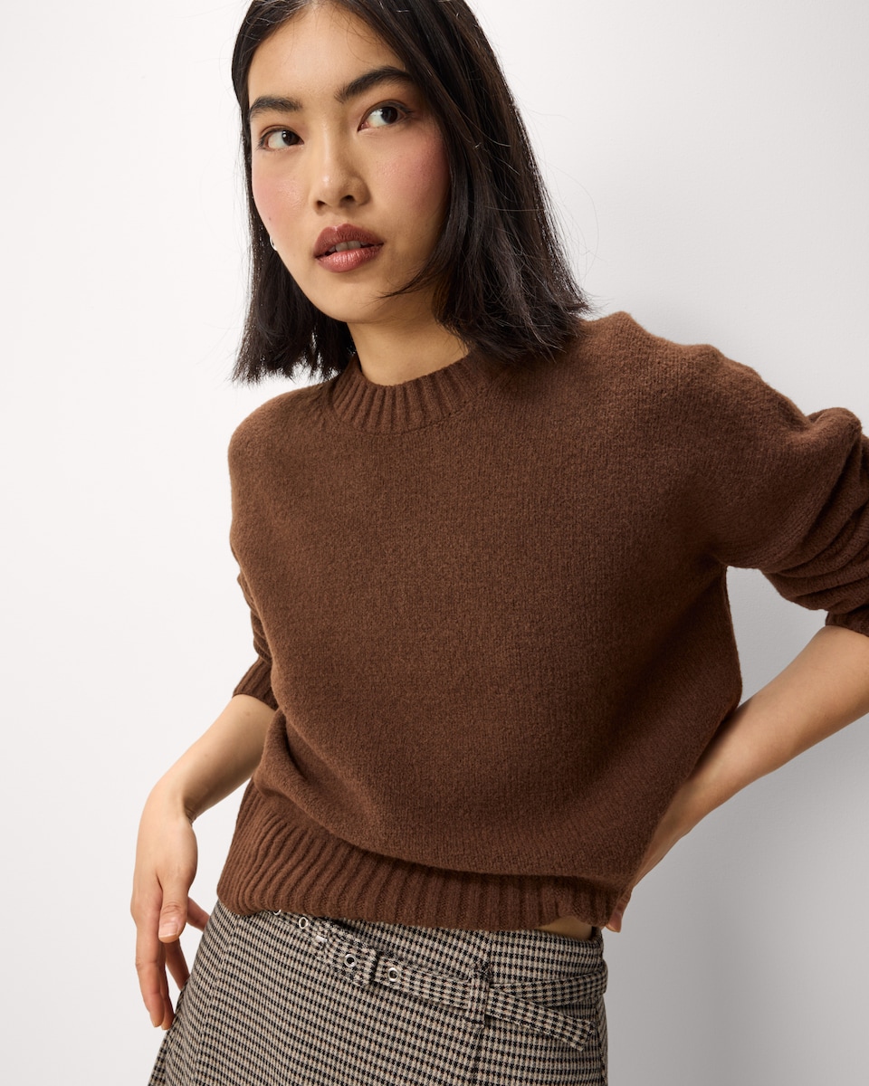 image 1 of F&F Crew Neck Jumper in Brown