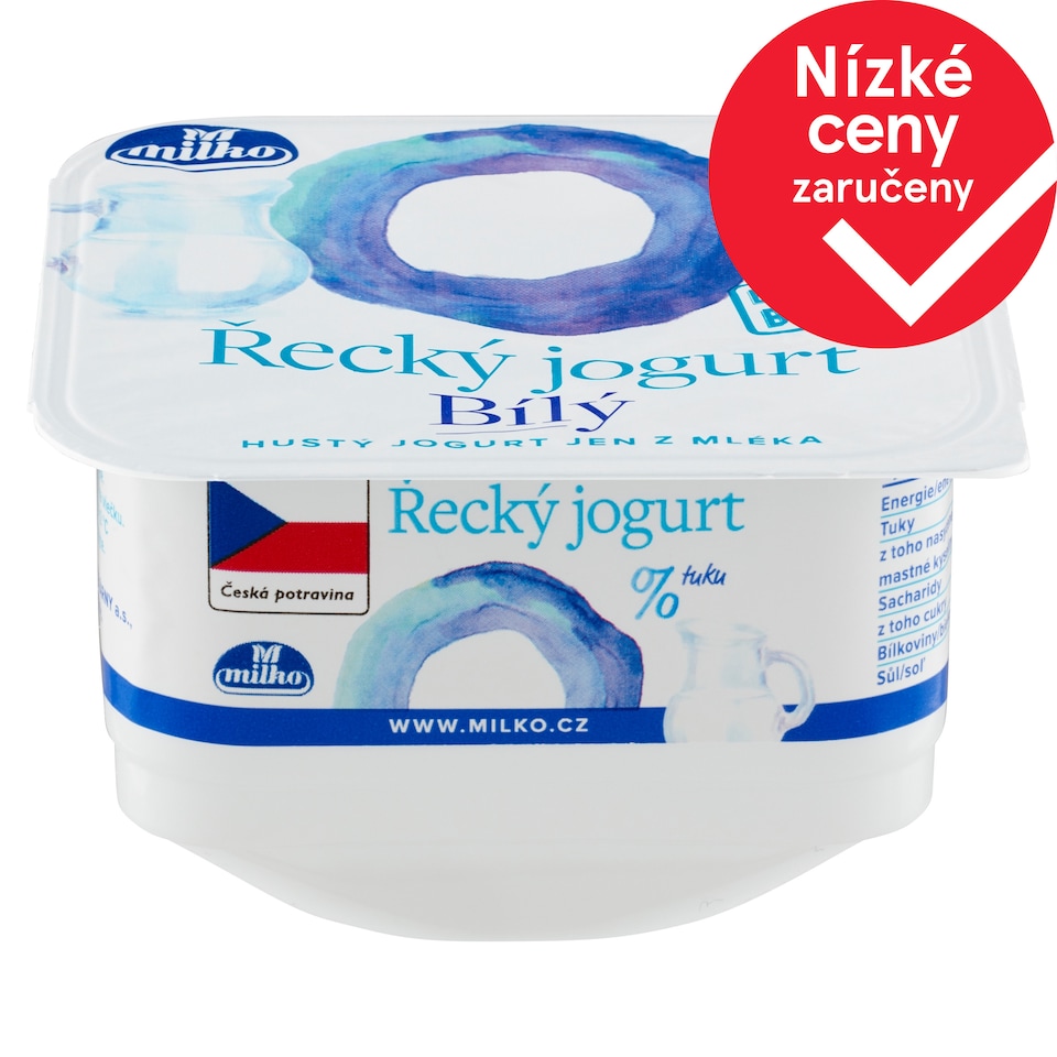 Milko Řecký jogurt 0% bílý 140g