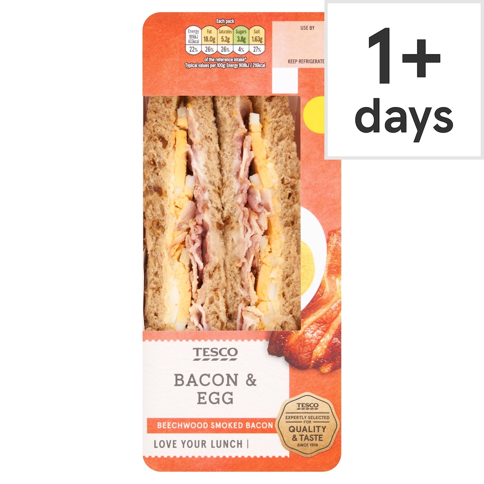Tesco Bacon & Egg Sandwich