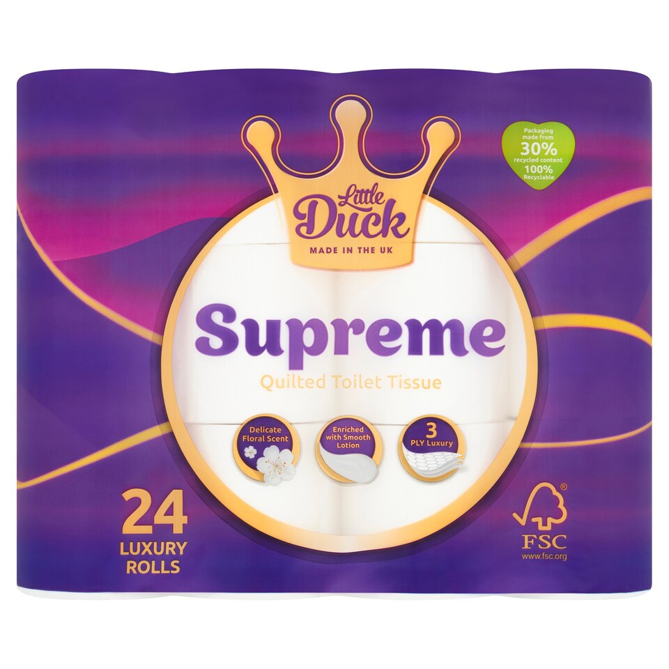 image 1 of Little Duck Supreme Quilted Toilet Tissue 24 Rolls