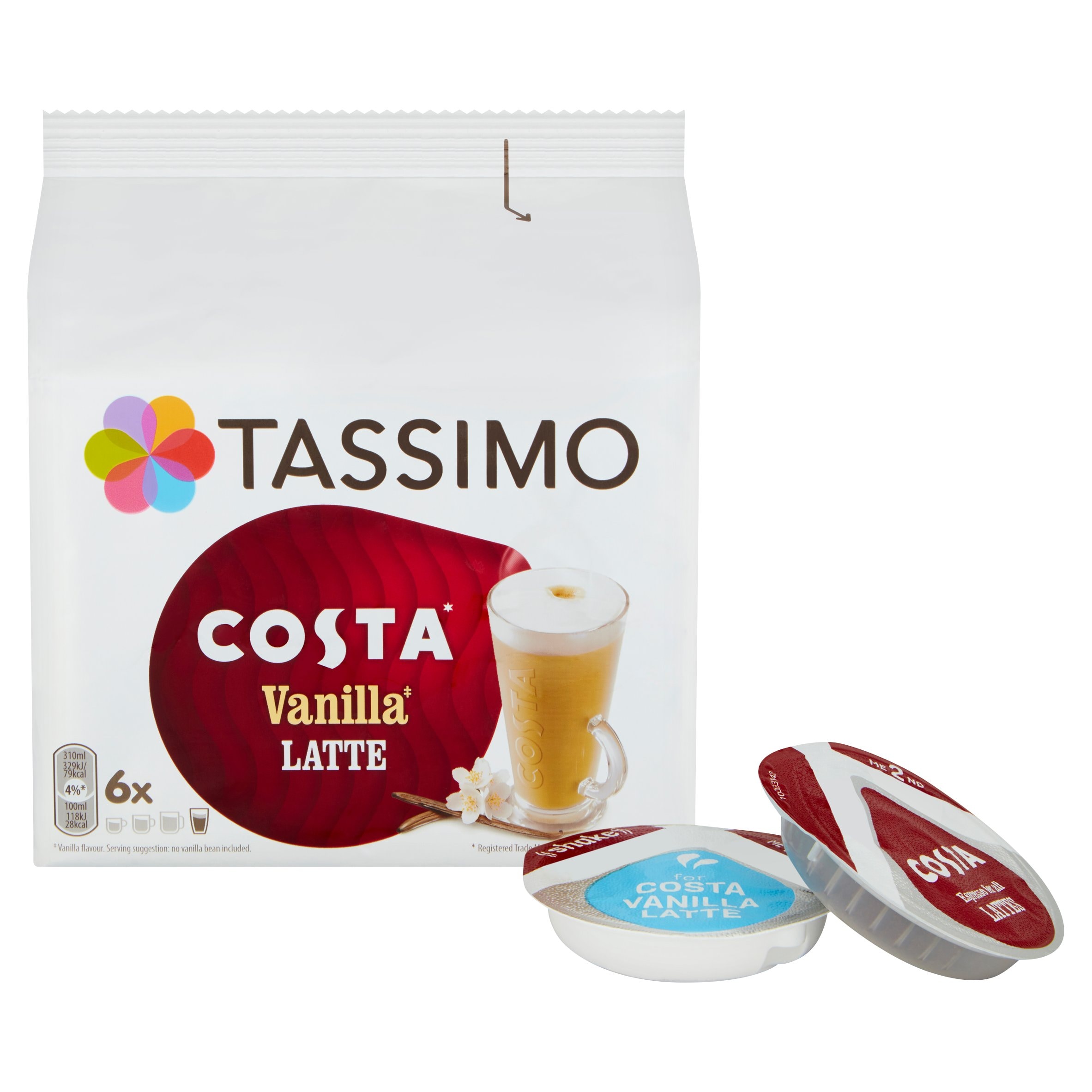 Tassimo Costa Vanilla Latte Coffee Pods 
