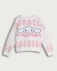 image 4 of Cinnamoroll Snowflake Print Knitted Jumper in White