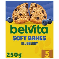 Belvita Breakfast Blueberry Soft Bakes Cereal Snack Bars Pack 5 x 50g