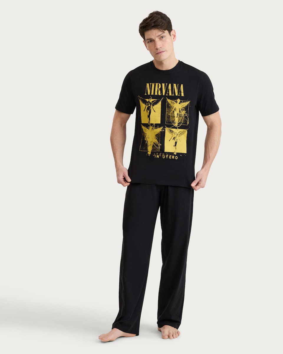 image 1 of Nirvana Pure Cotton Pyjama Set in Multi