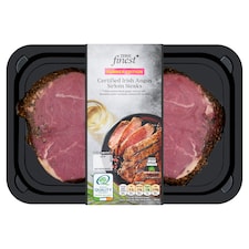 Tesco Finest S/Steaks With Black Pepper And S/Slt 400G