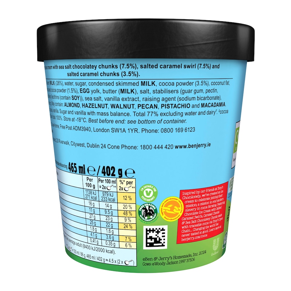 image 1 of Ben & Jerry's Tony's Chocolonely Chocolate Love A Fair Ice Cream Tub 465ml