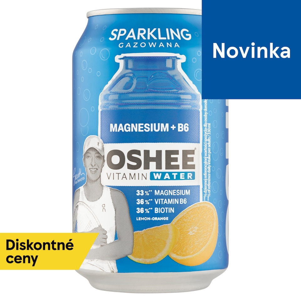 obrázok 1 z Oshee Vitamin Water Magnesium+B6 sýtený nealkoholický nápoj s príchuťou citróna a pomaranča 330 ml