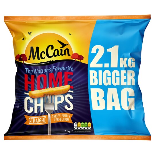 Mccain Home Chips Straight Cut 2.1Kg Tesco Groceries