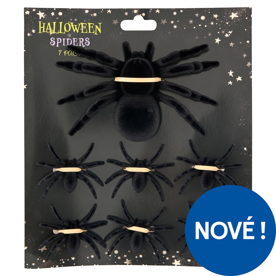 Halloween Black Spider 7 pcs