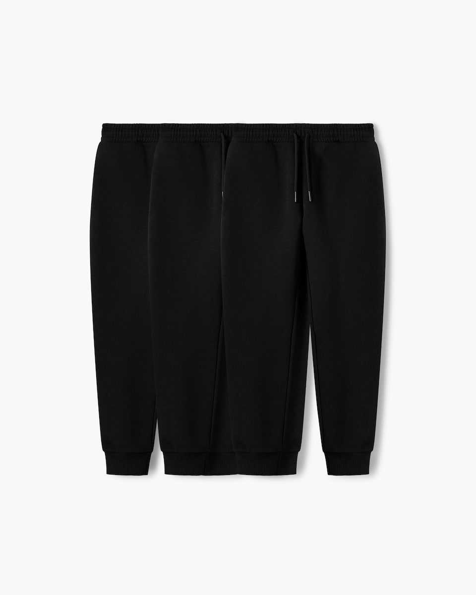 image 1 of F&F Boys 3-Pack Cotton Rich Joggers in Black