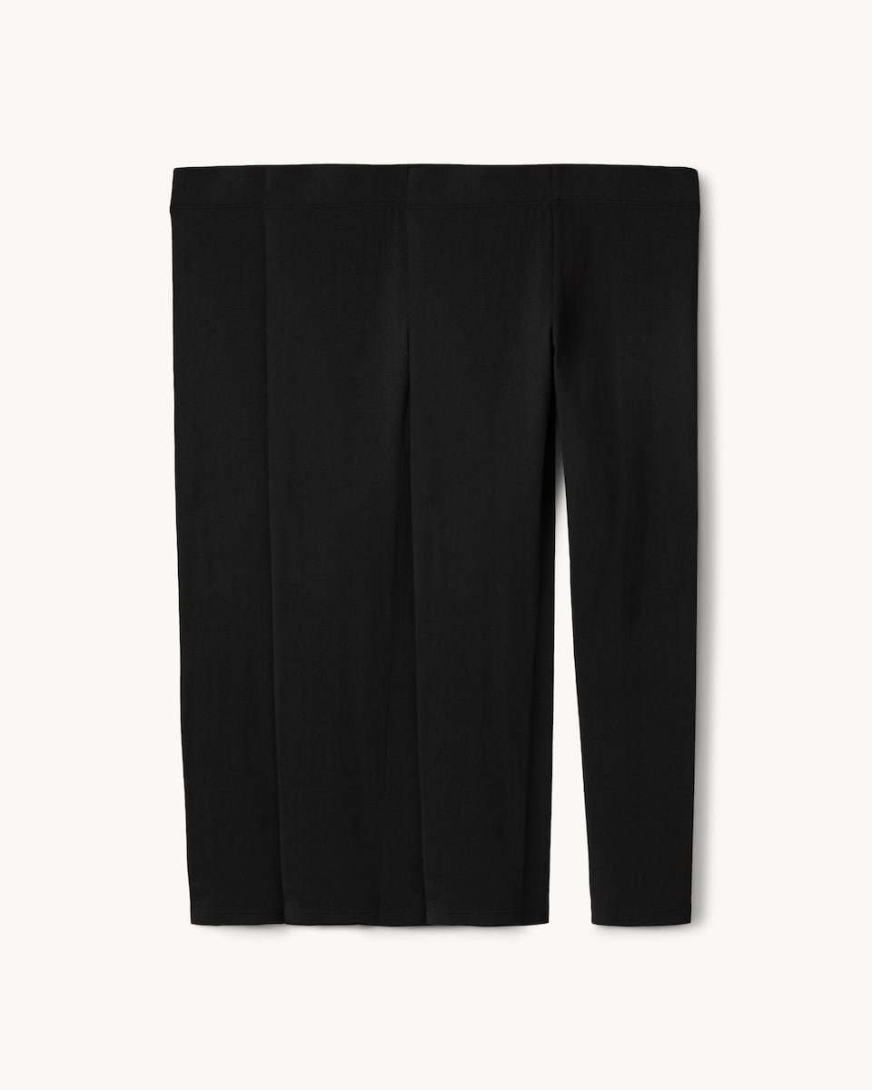 image 1 of F&F Girls 3-Pack Cotton Rich Leggings in Black