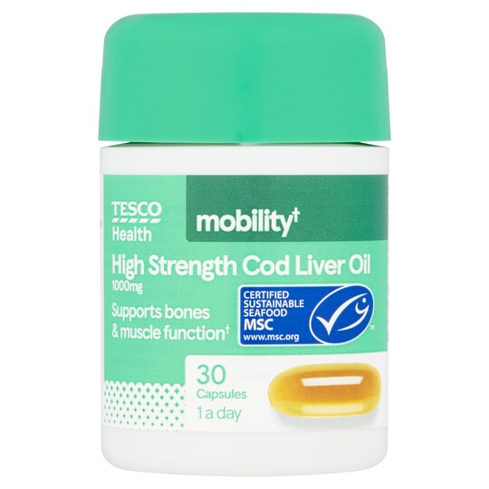 Tesco Cod Liver Oil 1000Mg 30 Capsules Tesco Groceries