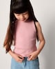 image 2 of F&F Girls Cotton Rich Ribbed Contrast Vest in Pink