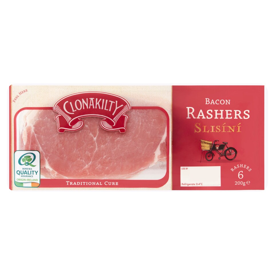 Clonakilty Traditional Cure Bacon Rashers 200G