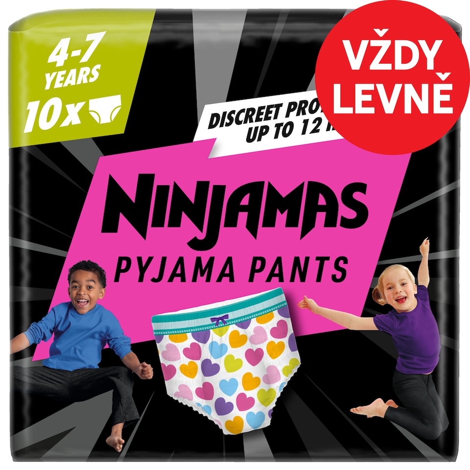 Obrázek 1 pro produkt Ninjamas Absorpční Spodní Kalhotky na Noc,10 Absorpční Spodní Kalhotky na Noc, 7 Let