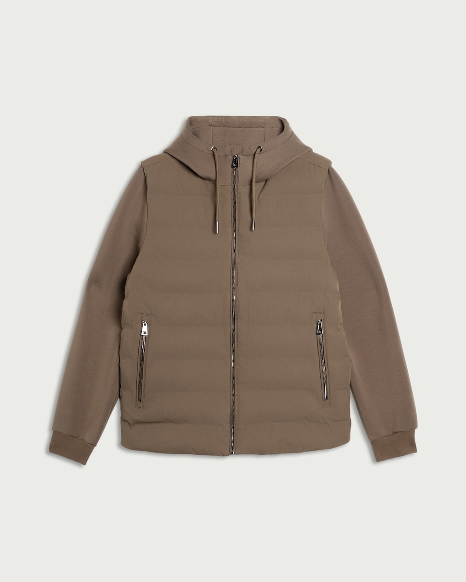 image 1 of F&F Zip Up Puffer Jacket in Brown