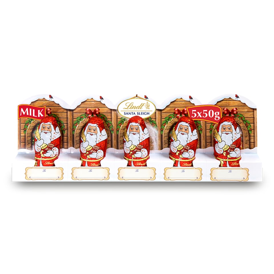 image 1 of Lindt Santa 5 Pack 50G